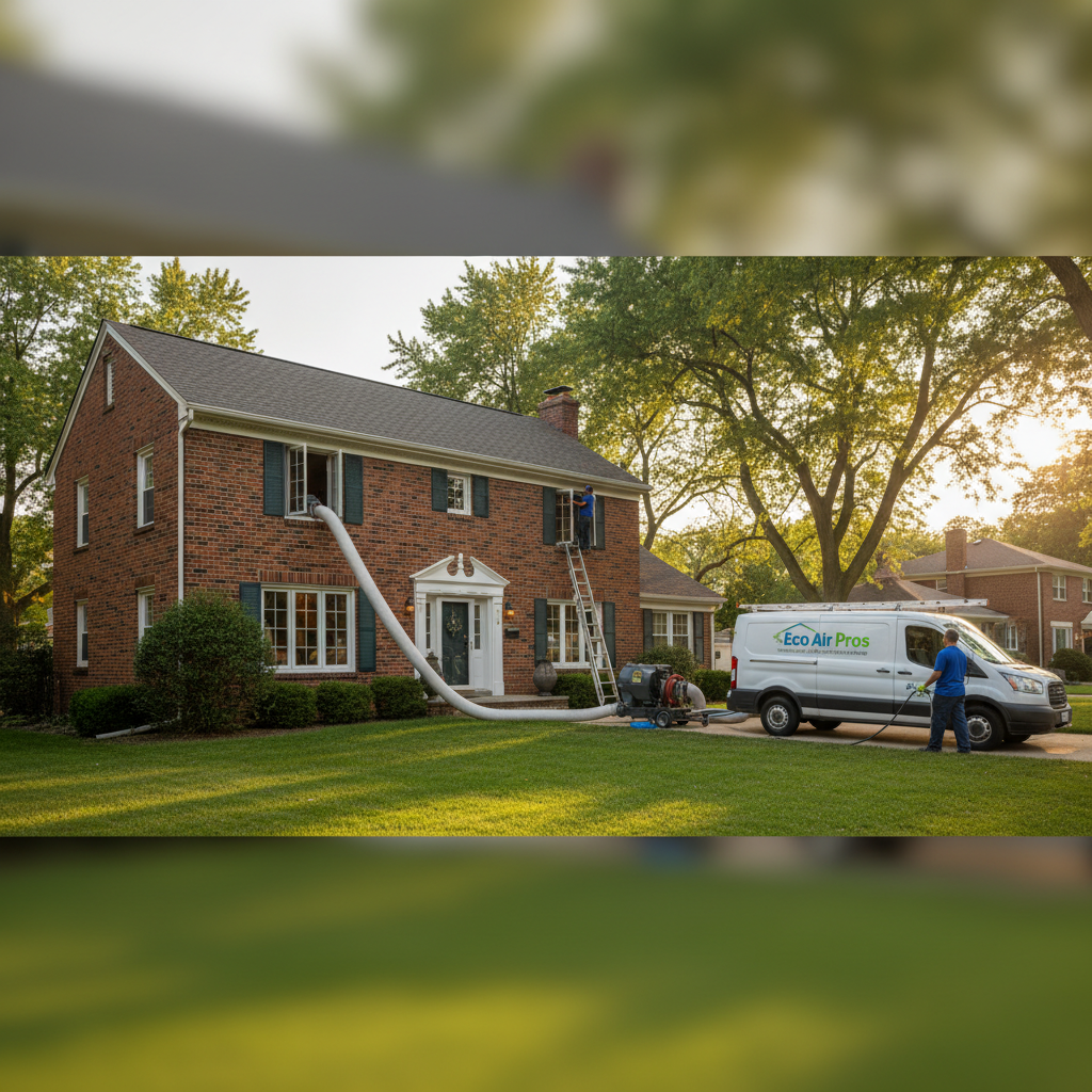 Technician performing a detailed air duct inspection with specialized camera equipment in Elmwood Park, IL.